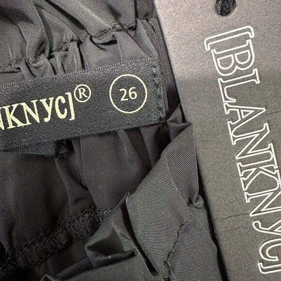 Blank‎ NYC Womens Size 26 Time Machine Black Nylon Paper Bag Pants Self Belt NWT - Picture 5 of 6